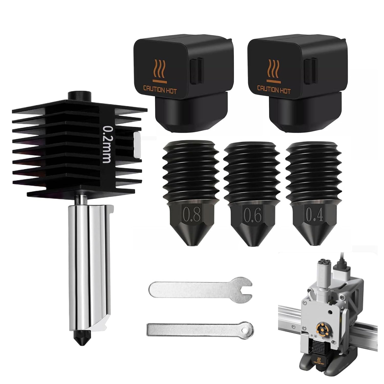 Hotend – A1/A2 Series, 0.2mm stainless steel