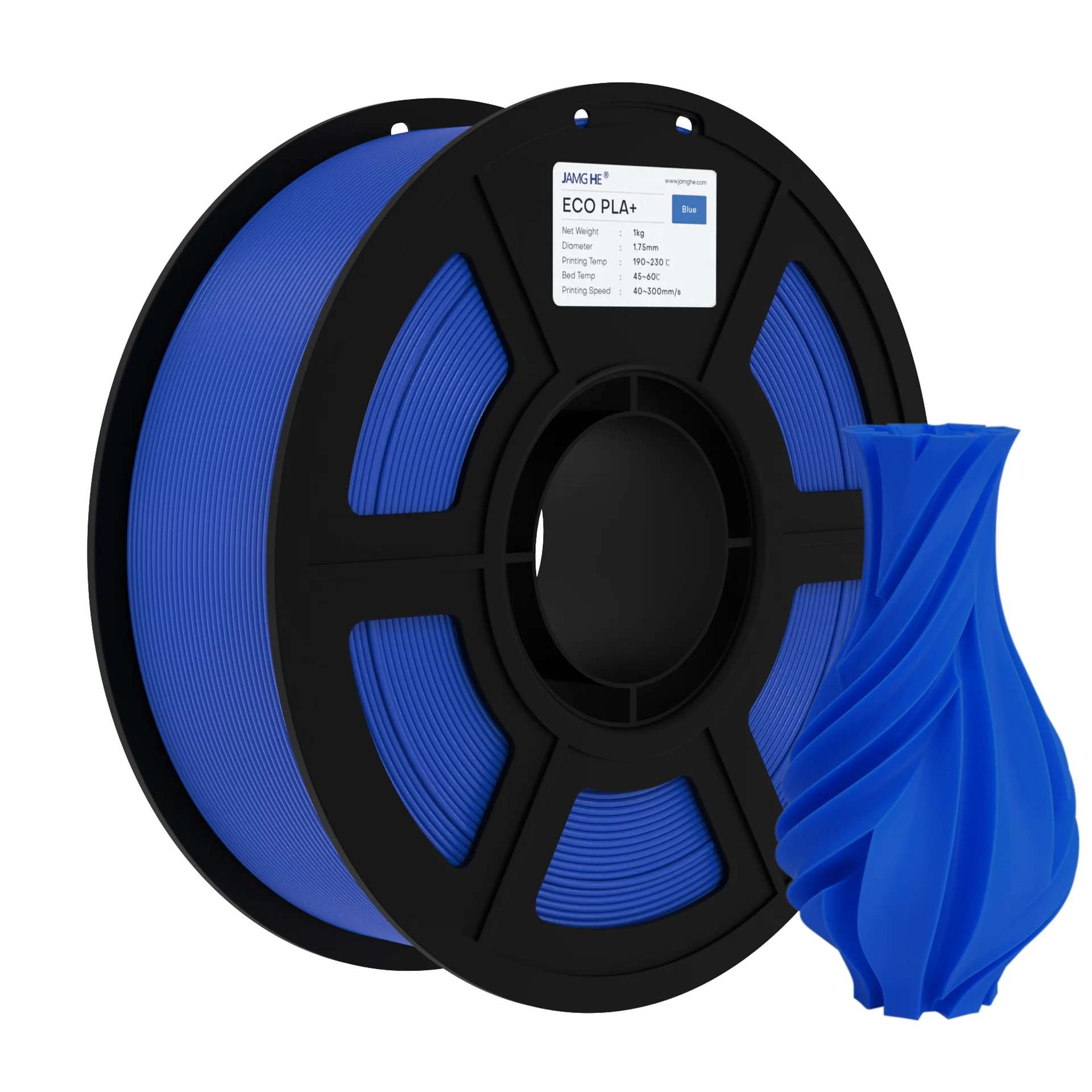 JAMG HE Eco-PLA+ Bleu Filament 1.75mm, 1 Kg